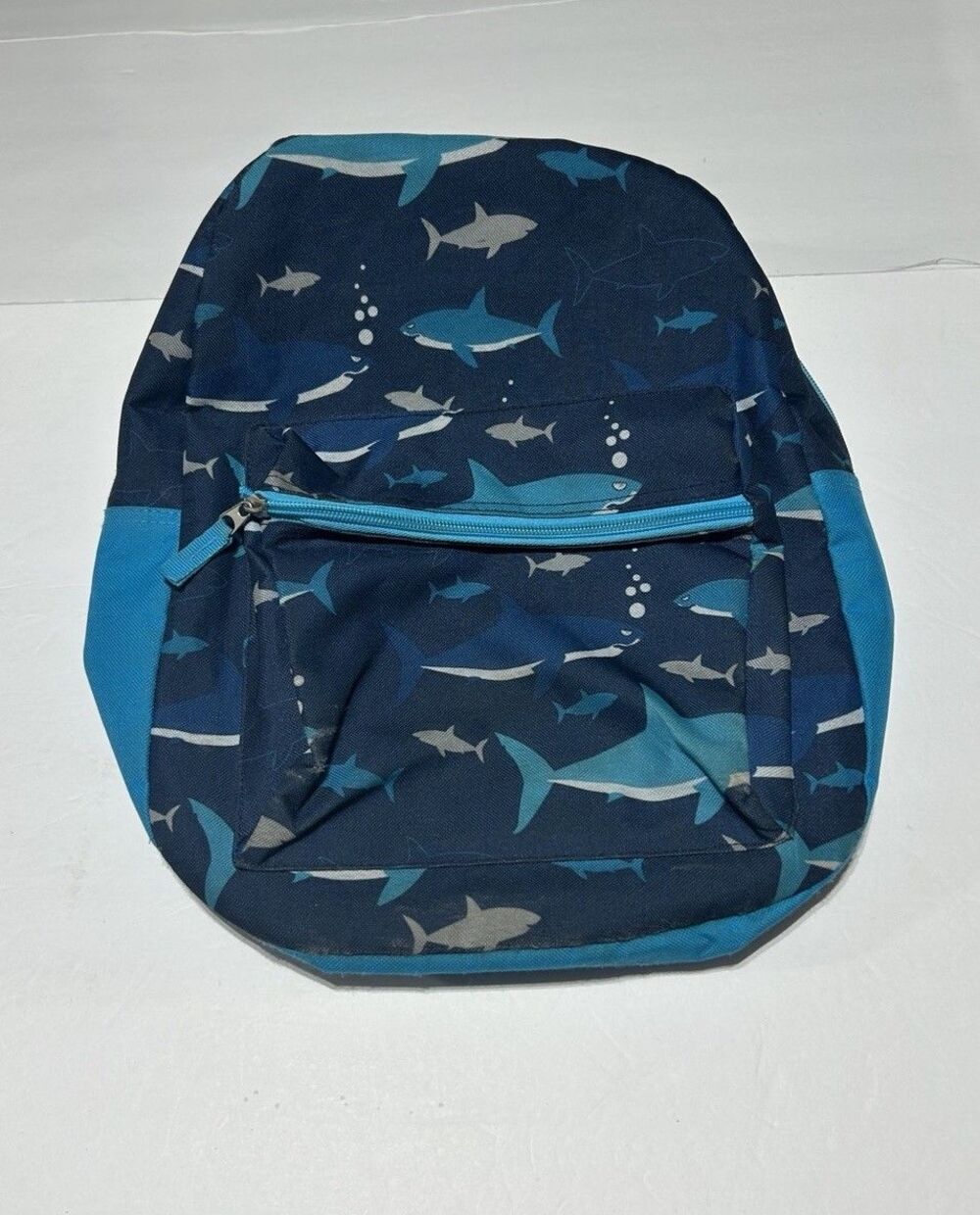Kids Shark Pattern Blue Backpack Small School Travel Bag